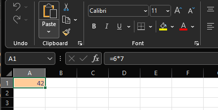 The excel sheet is unprotected, and we can see and modify the formula of cell A1.